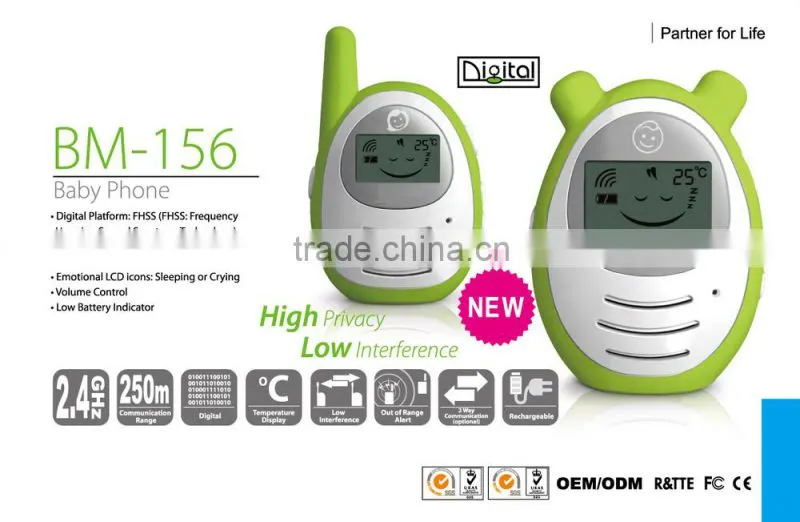 2.4GHz Wireless Digital LCD Color Audio Baby monitor,Temperature Display
