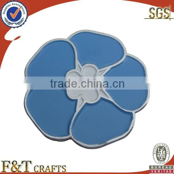 promotional quality stamp die cut custom metal badge with plastic box