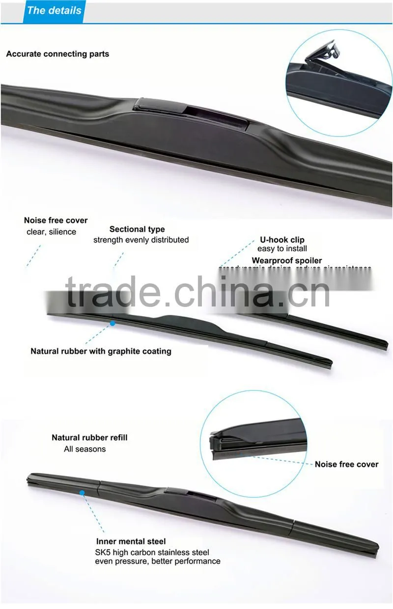 Universal hybrid windshield wiper blade cover in all length 14"-26"