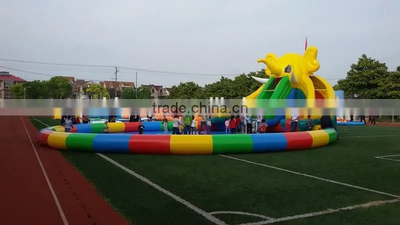 commercial giant inflatable water slide with pool/ water park for sale