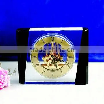 Laser Etched Crystal Clock Award Gift for Corporate Souvenirs