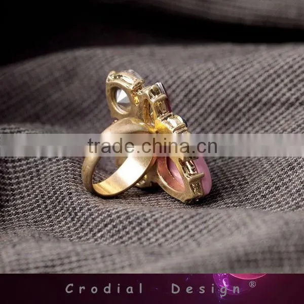 2014 Cheap Wholesale Fashion Jewelry Color Crystal Rhineston Rings Fashion Ring Jewelry For Young Girls