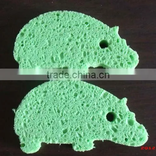 cute animal shape cellulose sponge , cellulose cleaning sponge