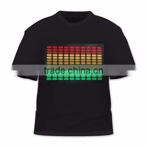 2016 Sound Activated LED T-Shirt EL Light Up Flashing Multi Design Perfect For Parties, Prom, Gifts