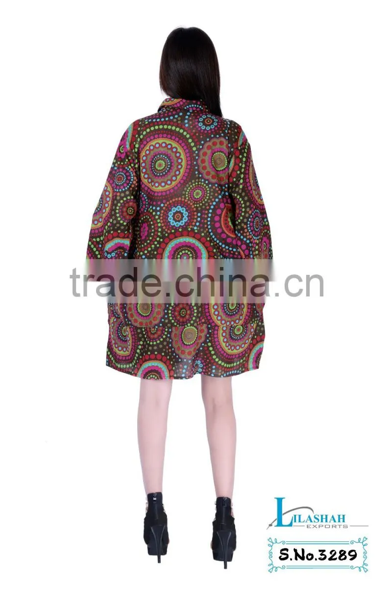 Cotton Printed Mini summer Dress Jaipur Vestido Styles Ropa Ladies Garments Browen 3289