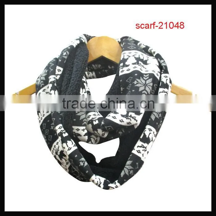 women winter warm leopard scarf