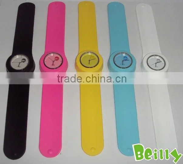 Fashion High quality silicone slap watch interchangeable bands or dial factory