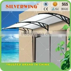 Innovative design - PP Plastic Polycarbonate Door Canopy with Water Gutter - Clear transparent PC roof