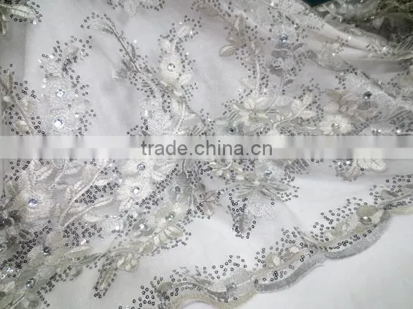 best sell pink african franch lace with sequin