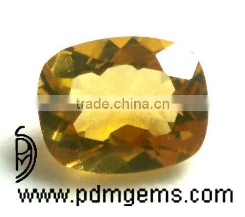 Citrine Semi Precious Gemstone Cushion Checker Briolette For Finger Gold Rings From Wholesaler