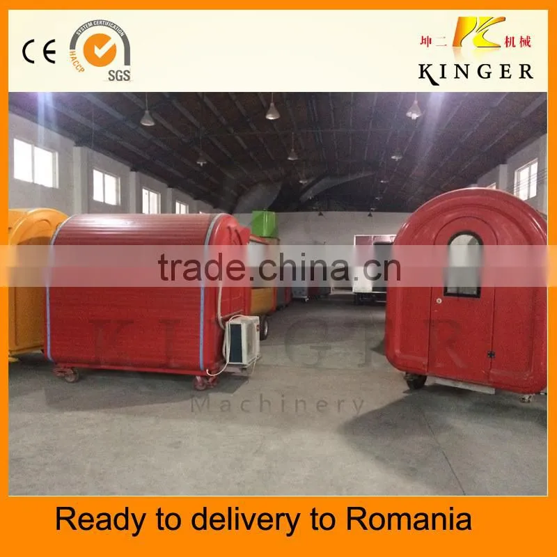 Convenient new style Stainless Steel Mobile Street Food Vending Cart/Kiosk for sale with kitchen