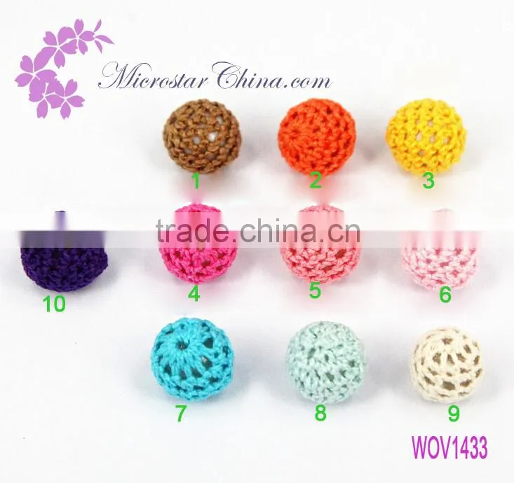 WOV1433 Handmade 14mm IN Stock DIY Ball Woven Beads Crochet Knitting For Sales