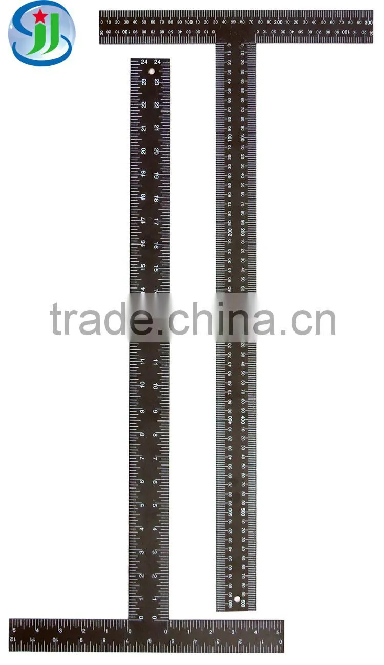 2014 Clear Lines Stainless Steel Black New T-type Square Ruler