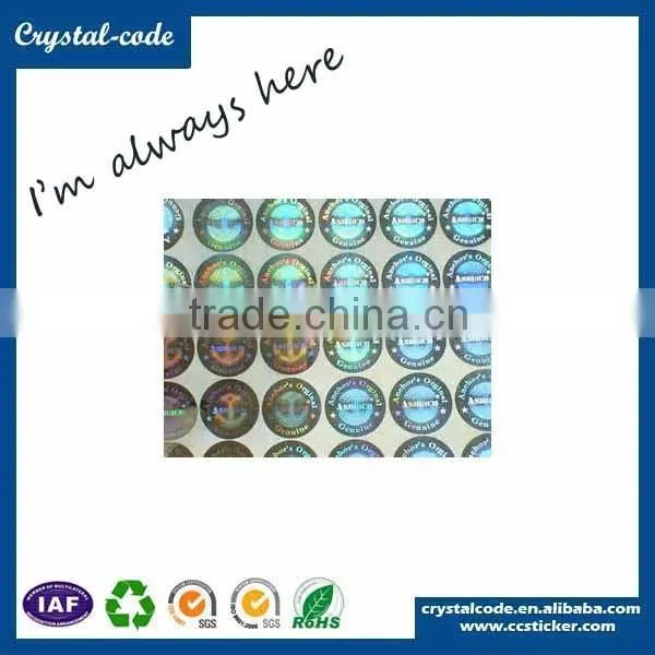 Beautiful custom die out laser hologram stickers