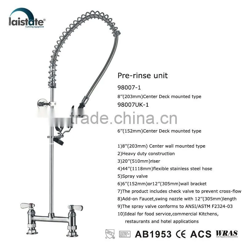Commercial Kitchen 8''(203mm) Center Deck Mounted Pre-Rinse Unit Faucet (98007-1)