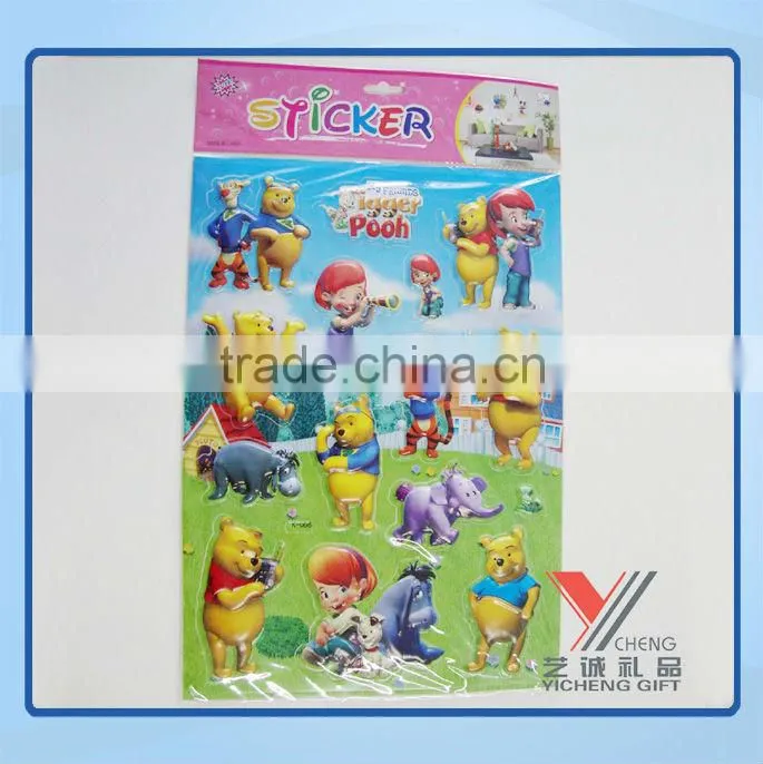 high quality 3D embossed sticker vinyl sticker puffy sticker