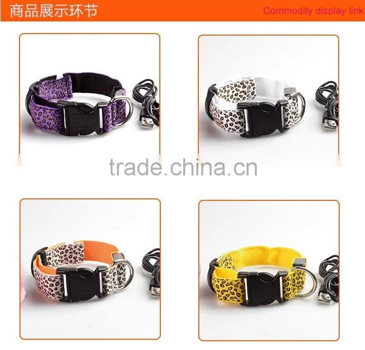 Flashing Safety LED USB Rechargeable Dog Collar Pet Collars