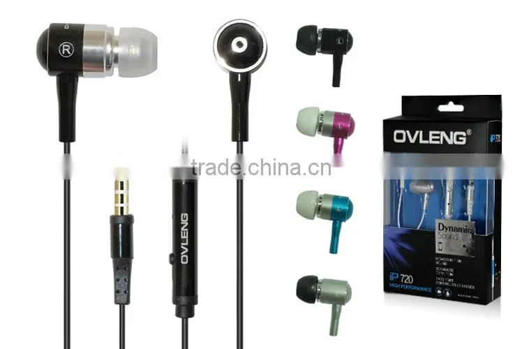 Good sound in-ear metal lightweight mobile phone with Mic from China maker