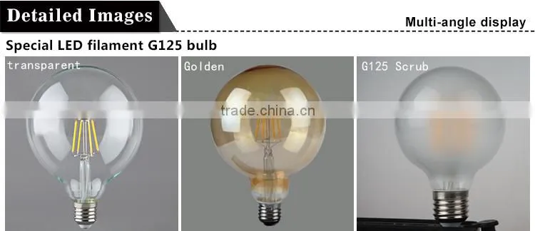 New product led bulb light G125 filament led light E27 golden color dimmable