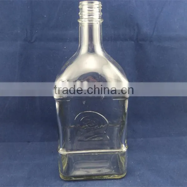 wholesale engraving square liquor glass bottles, glass wine bottles