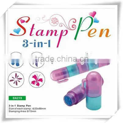 marker pen with rolling stamp