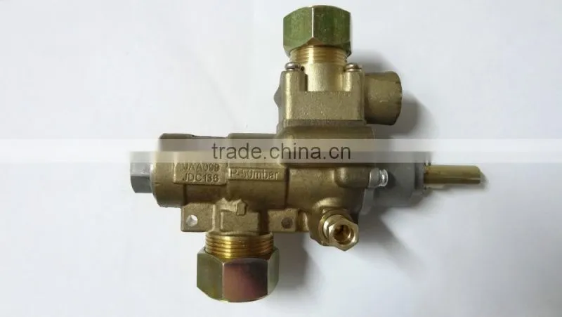 Brass safety emergency shut-off gas automatic valve with pilot port for kitchen equipment