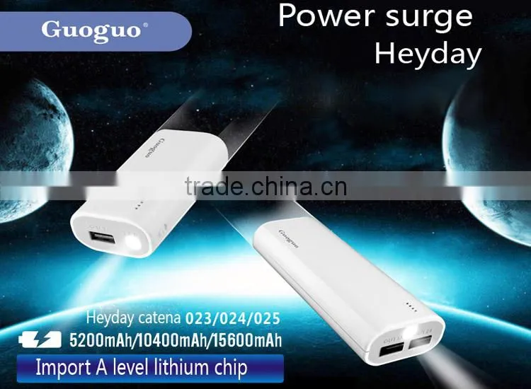 Colorful high Capacity Portable Mobile Power Bank 15600mAh with double usb port