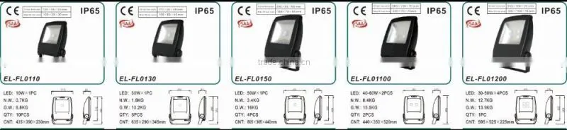 200W LED flood light fixture LED floodlight 10W 30W 50W 100W 150W 200W