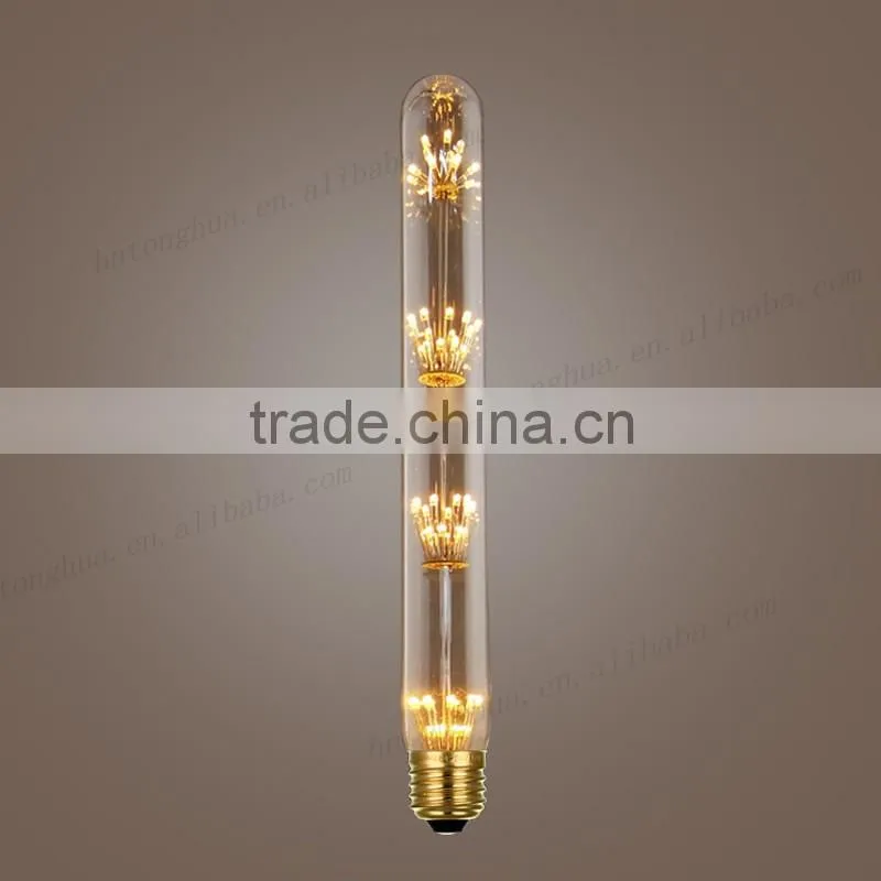 T30 125mm/185mm/300mm Led Firework Light Bulb 3W E27 Retro Dimmable Led Lamp