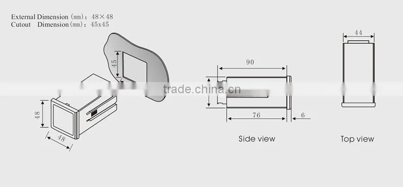 ME-DA81 48*48mm hot sale LED price single phase dc digital current meter, Measure AC or DC current with high-precision
