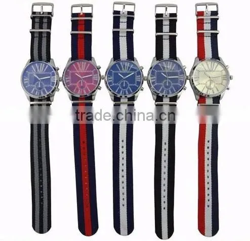 newest alloy case nylon starp stainless steel back mens sport watch