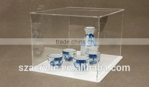 counter clear acrylic ceramic tea set display box