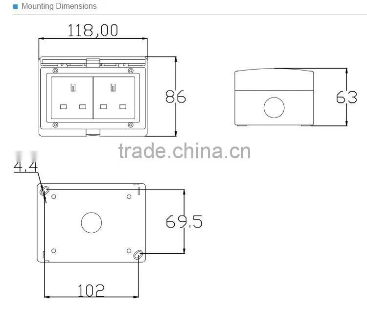 250V 13A Waterproof Switch And Outlet Waterproof Light Dimmer Switcher(SP-2S)