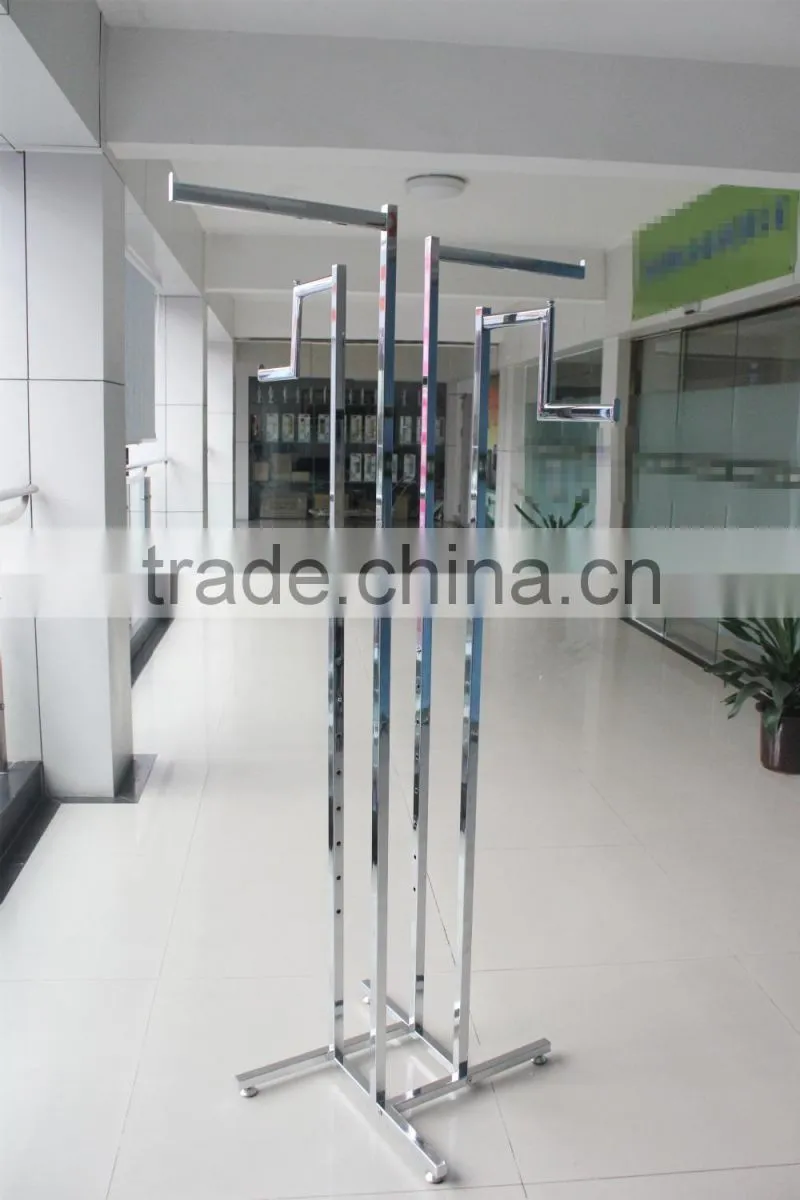 Clothing Rack 4 Way Slant Arms Clothes Adjustable Garment Retail Display Rack