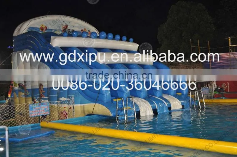 2015 hot sale high quality hippo inflatable water slide for children