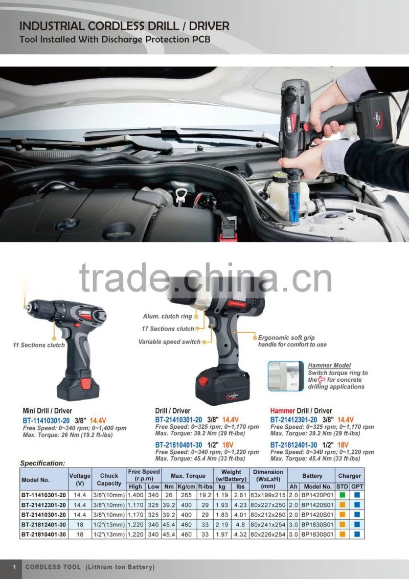 14.4V variable Speed cordless 3/8" Drill/Driver, Cordless tool