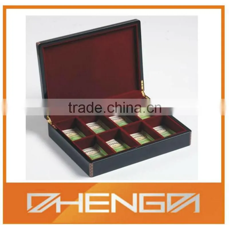 Hot!!! Customized Made-in-China Elegant Glossy Red Lacquer Logo Printing VIP Tea Gift Box(ZDW13-T026)