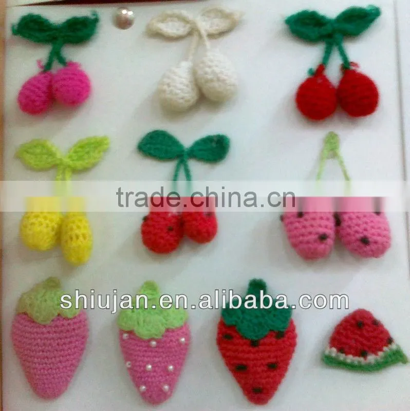 handmade crochet fruit motif for garment