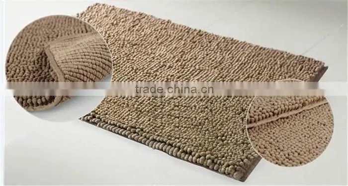 short pile microfiber chenille bath rug