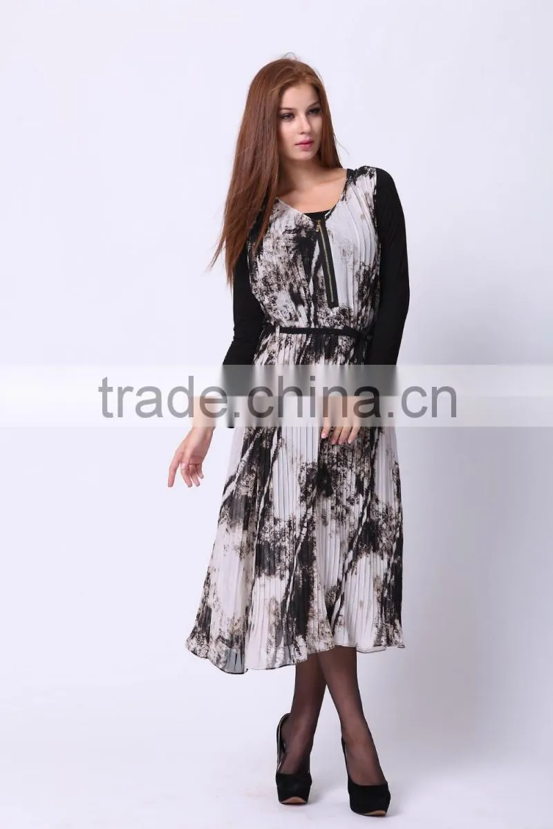 2016 PRETTY STEPS winter collections elegant ladies long sleeve chiffon dress beautiful lady fashion dress