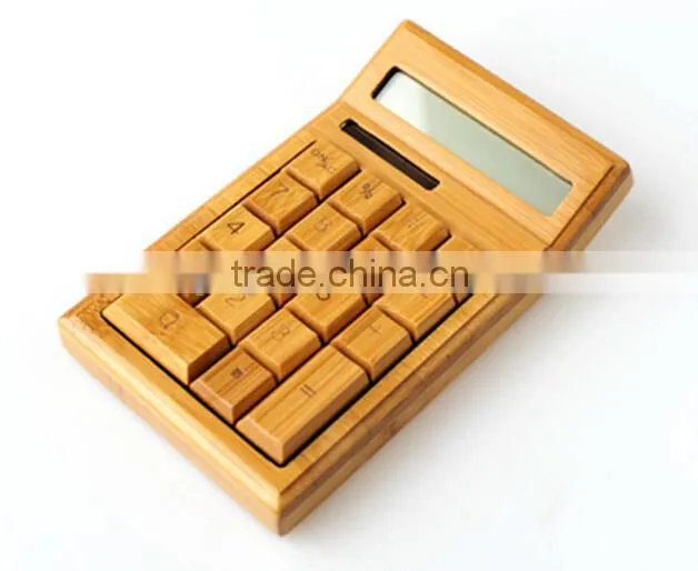 2015 christmas gift set with bamboo calculator and pen, popular office gift for bamboo calculator and pen for sales