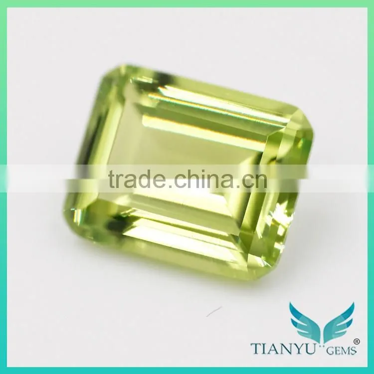 loose synthetic gemstone #139 emerald cut nanosital stone wholesale price