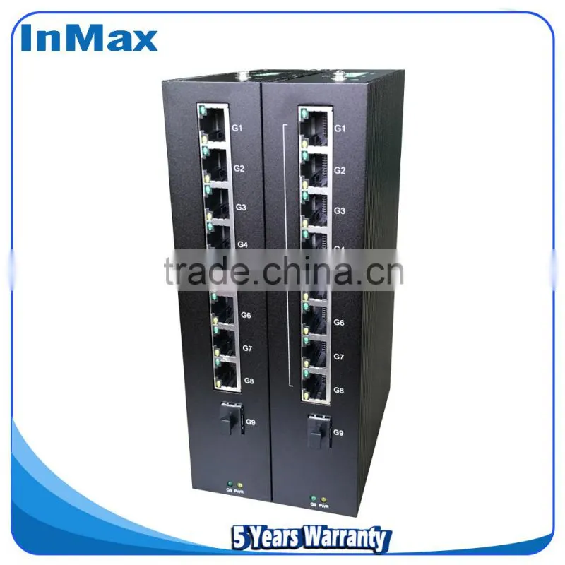 9 port Gigabit PoE Industrial network Switches, Up to 30 watts output of each PoE port P509A