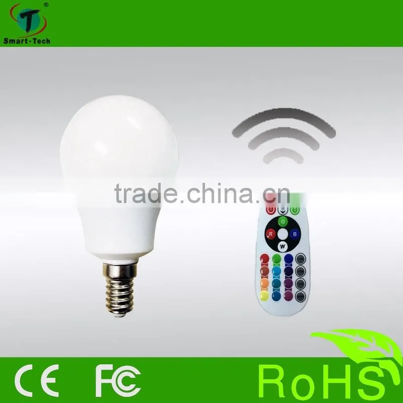 E14 3w 5w energy savng and eco-friendly RGBW LED lamps bulb