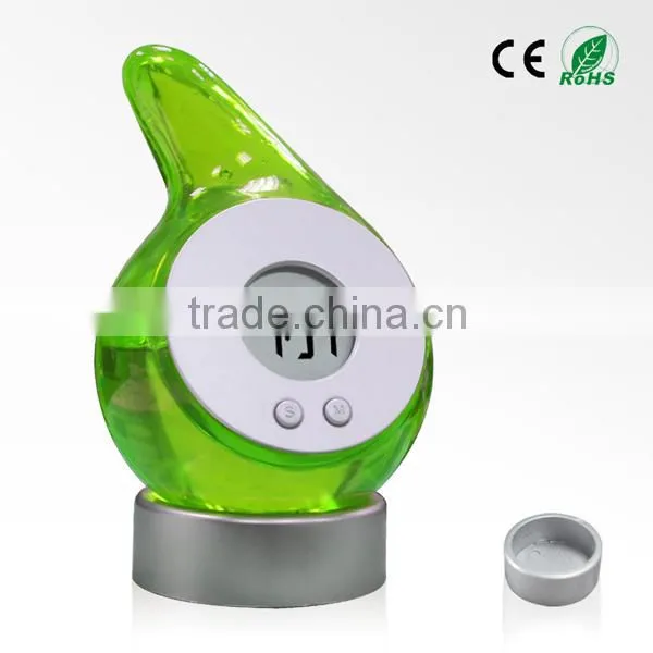 Water Drop Shaped Eco-friendly Water Powered Clock