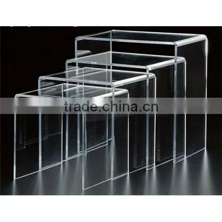 2013 new design black acrylic table with magazine hoders