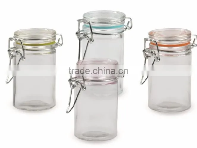 Wholesale Glass Mini spice jar with metal lock lid