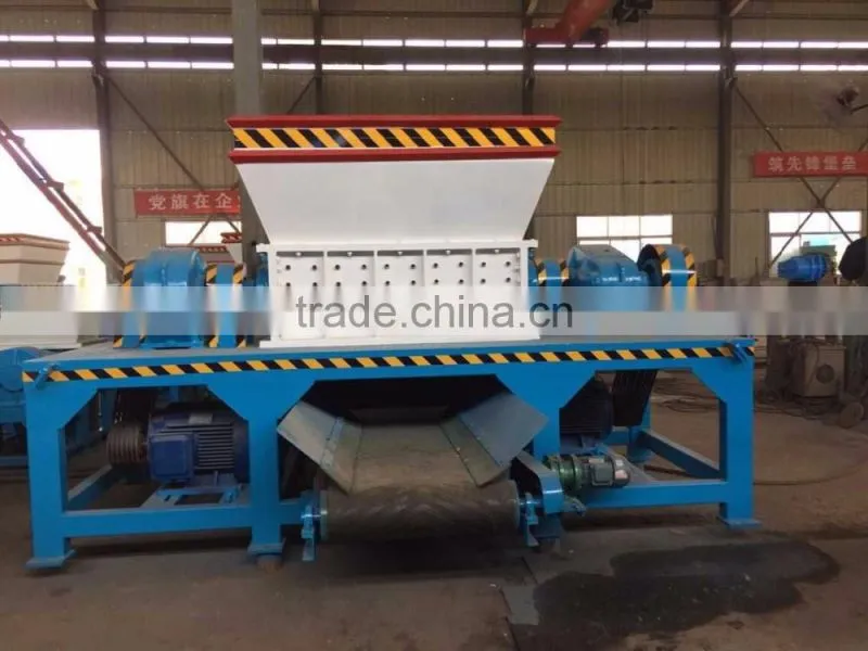 Used for waste tire wood pallet twin shaft shredder