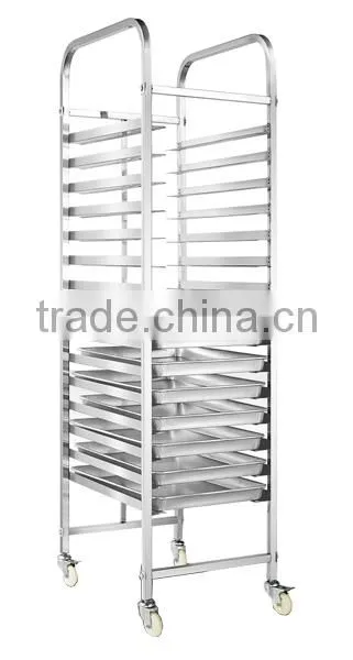 Kitchen Food Trolley Stainless Steel GN Pan Shelf Cake Cart