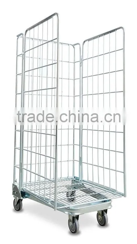 heavy duty dairy container cage milk trolley for grocery